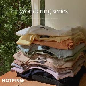 핫핑 [스테디셀러/기본템] 원더링 무지라운드 긴팔티셔츠