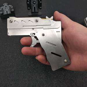 슬링샷 스텐 플라이 건 고무 밴드 소총스타일 새총