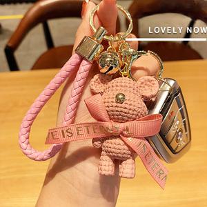 페브릭베어 키링 리본 방울 장식 열쇠고리 키홀더 가방걸이 고리