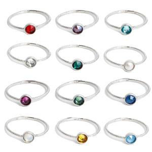 스와로브스키 탄생석 실버 반지/자수정 다이아몬드 에메랄드 루비 사파이어 진주