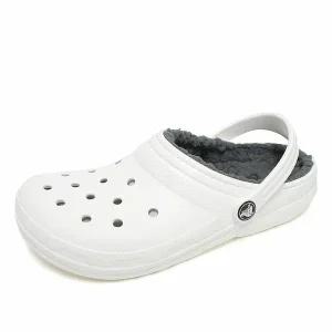[보리보리/크록스 슈즈]크록스 키즈 클래식 라인드 클로그 화이트 그레이 207010-10M