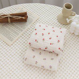 [메종텍스타일]체리베리 이중거즈 손수건 2color