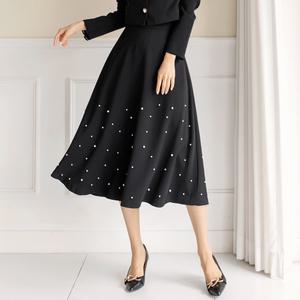 [시크라인] 조세피나 진주트리밍 플레어 셋업 스커트