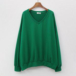 [아이우먼]여성 빅사이즈 여리브이밴딩맨투맨 ILE639 큰옷 오버핏