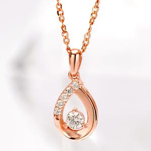 14K 18K 모이사나이트 목걸이 45cm 시뮬럿다이아 제네바 여성 패션 핑크골드 금목걸이