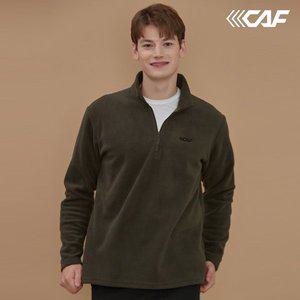 [르까프] 23FW 남성 하프 집업 플리스티셔츠 카키