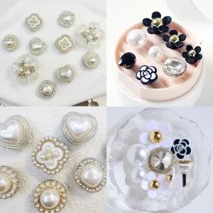 신발 장식 보석 파츠 세트 샤록스 명품주얼리 보석 진주 큐빅 카멜리아 10/8pcs