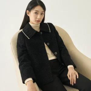 [지센] 피어로즈 울팬시 블랙 트위드 자켓 LFJKNA03_BK