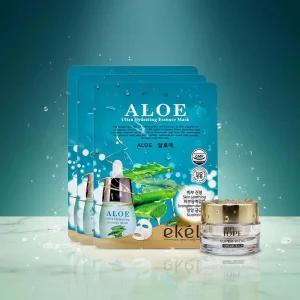 이켈 알로에 에센스 마스크 25ml x3매 구매시 아이오페 슈퍼바이탈 크림 리치 14ml 증 정