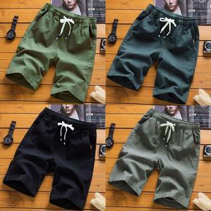 [OFJ2M9OS]여름 남자 코튼 마 반바지 남성 면바지