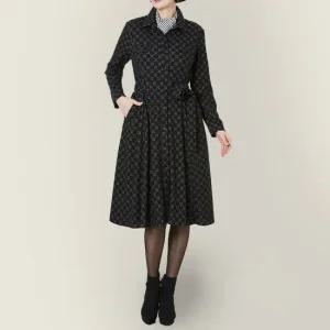 [마담엘레강스]다이아그램 기모 원피스 K233OP01