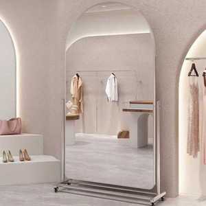 옷가게 전신거울 대형 스텐 바퀴달린 피팅 드레스룸