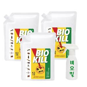 동성제약 살충제 비오킬3L  1L 리필용 파우치 (3개) + 분무기