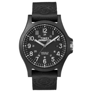 미국직배)Timex 익스페디션 아카디아 남성용 손목시계 블랙 가죽/나일론 스트랩 (TW4B08100)_475663