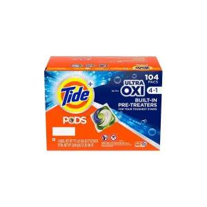 타이드 팟 울트라 옥시 4 in 1 세탁 캡슐 세제 빨래 104 팩 Tide