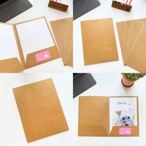 크라프트지 종이 파일 A4 A4지 크라프트 화일 포켓 홀더 바인더 문서 시험지 케이스 양면 화일철