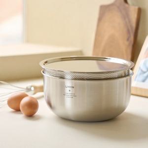 리한 본 스텐 믹싱볼 채반 커버 3P 세트 21cm
