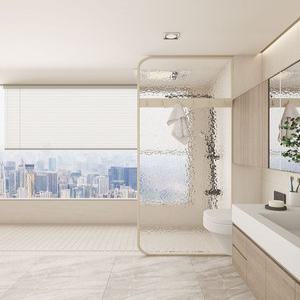 불투명 샤워파티션 파티션 욕실 커튼 샤워 방수 모던 체크 북유럽 화장실 칸막이 샤워커튼