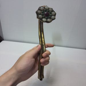 천연 옥 박힌 황동 비녀 길이30cm 무게432g 단초마을 골동품/수집품/도자기