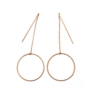 여자 링 순은 925실버 사슬 써클 로즈 귀걸이