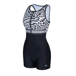 [레노마수영복](하남점) 폴리백 증정 여성 2부 웨이브체크 반신수영복 화이트 RN-LF2E062-WH