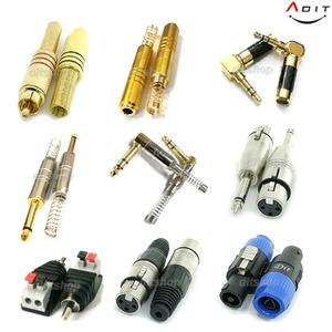 ADIT 오디오 커넥터 젠더 납땜용 AUX 3.5 2.5 55 스테레오 RCA 플러그 잭 단자 캐논젠더 캐논잭 EV 스피콘