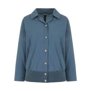 [롯데백화점]크로커다일레이디 밑단 니트 배색 블루종 블라우스 CLDFBL105