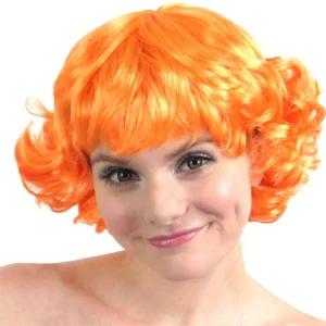 (오렌지) 바람 머리 가발/여성/통가발/인모/여자/패션/코스프레/파티/인조/노래방/미용/전체/인조모/헤어