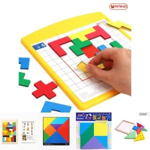 양면 자석 펜토미노 놀이 (수학교구 칠교 자석나라)/퍼즐/아기/블럭/수학/도형/입체/유아/게임/원목/교육용