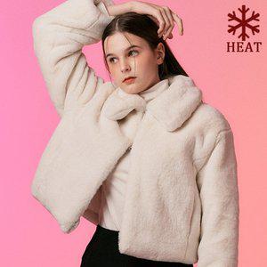 [KOLEAT][밍크 ver.] 크롭 투웨이 집업 무스탕 누빔 자켓 [Ivory] 비건 퍼 ver.