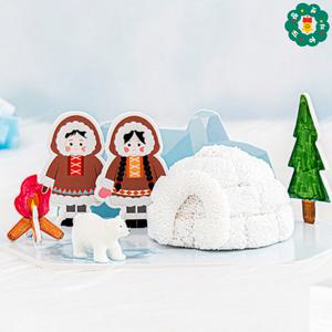 클레이 이글루 만들기 DIY 키트 유아 초등 돌봄 방과후 수업 겨울 미술 놀이 재료 세트