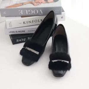 [롯데백화점]원더슈즈 국내제작 프리미엄 밍크에멜 컴포트 쿠션 미끄럼방지 펌프스힐 4CM JANG-3830