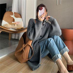 데일리 캐쥬얼 룩 여성 하이넥 니트 롱 가디건 그레이 여자 가디건 겨울 레이어드 봄 여성검정 출근룩