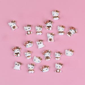 힙한 호피 키티 네일파츠 6종 5개입