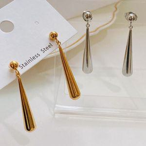 [써지컬스틸] 스틱 물방울 롱드롭 귀걸이