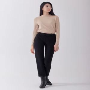 [지센] 기모 스판 풀밴드 슬림 배기 팬츠 LCPTOA26_BK