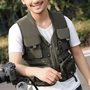 [하프클럽/셀러허브_여성트랜드패션]멀티포켓 레저조끼(카키) (XXL)낚시조끼