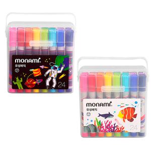 모나미 유성매직 24색 세트 둥근닙 사각닙