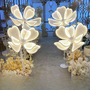 연꽃 장스탠드 웨딩 조명 럭셔리 무드등 꽃잎 무대 등