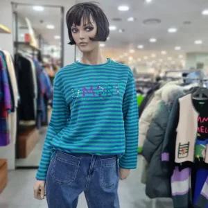 베네통/애플아울렛/비딩 스트라이프 쭈리 티셔츠/BATS07411