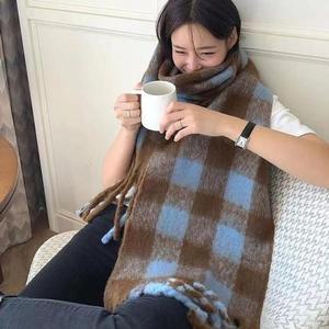 [JHQSYEPH_51JA]두꺼운 체크 숄 머플러 빅사이즈 두꺼