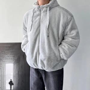 [모노폴로지]남자밍크후드집업 빅사이즈후리스 보아털후리스