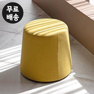 [벤티스가구]테오 패브릭 원형 소파 스툴 화장대 의자 베란다 STOOL 카페 인테리어(옐로우)