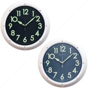 PM5244 야광 무소음 큐빅메탈볼록 벽시계 25cm 화이트