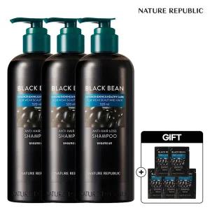 [네이처리퍼블릭/증정구성] 블랙빈 탈모 개선 샴푸 520ml 3개 +샴푸 50ml