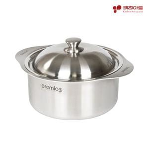 키친아트 프리미오 이음새없는냄비 통3중 스텐304 양수냄비 20cm + 실리콘손잡이