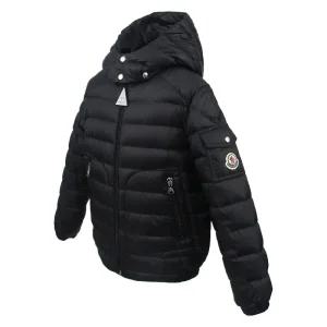 몽클레어 25SS 키즈 로고 다운 패딩 블랙 1A00050 597YF 999 8-10Y