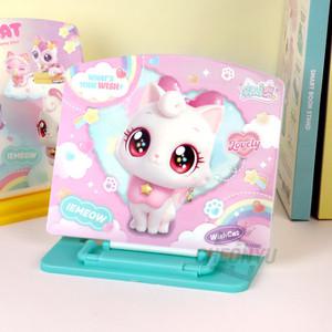 위시캣 귀여운 캐릭터 스마트 독서대 휴대용 접이식 독서대 북스탠드 북 거치대 (랜덤)