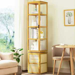 회전 책꽂이 북유럽 인테리어 시스템 디자인 북타워 (투명) 원색 3단