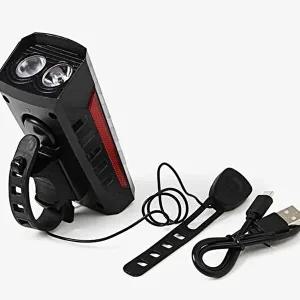 [셀러허브 패션][JHQS89O7_4B]태양광 자전거라이트 충전 벨 전조등 4000mAh